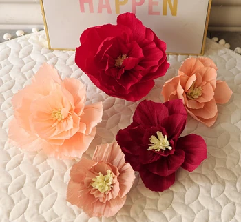 Цвят на корен от лотос, хартия цветя с бръчките, плисе 3D хартиени художествени цветя, декорация на сватбената стая, рожден ден, декорация на фона на стената